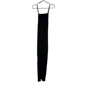 Zara Black Ribbed Body Con Maxi Dress Size Small‎ Spagetti Straps